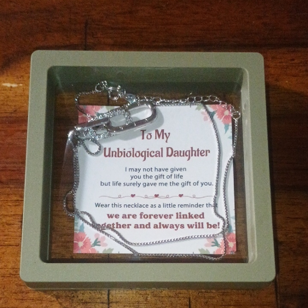 Silver Tone Necklace with Chain Link Pendant